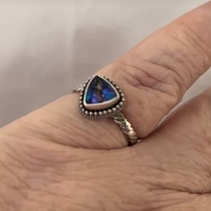 Size 8 Sarda blue topaz trillion sterling silver Artisan of Bali